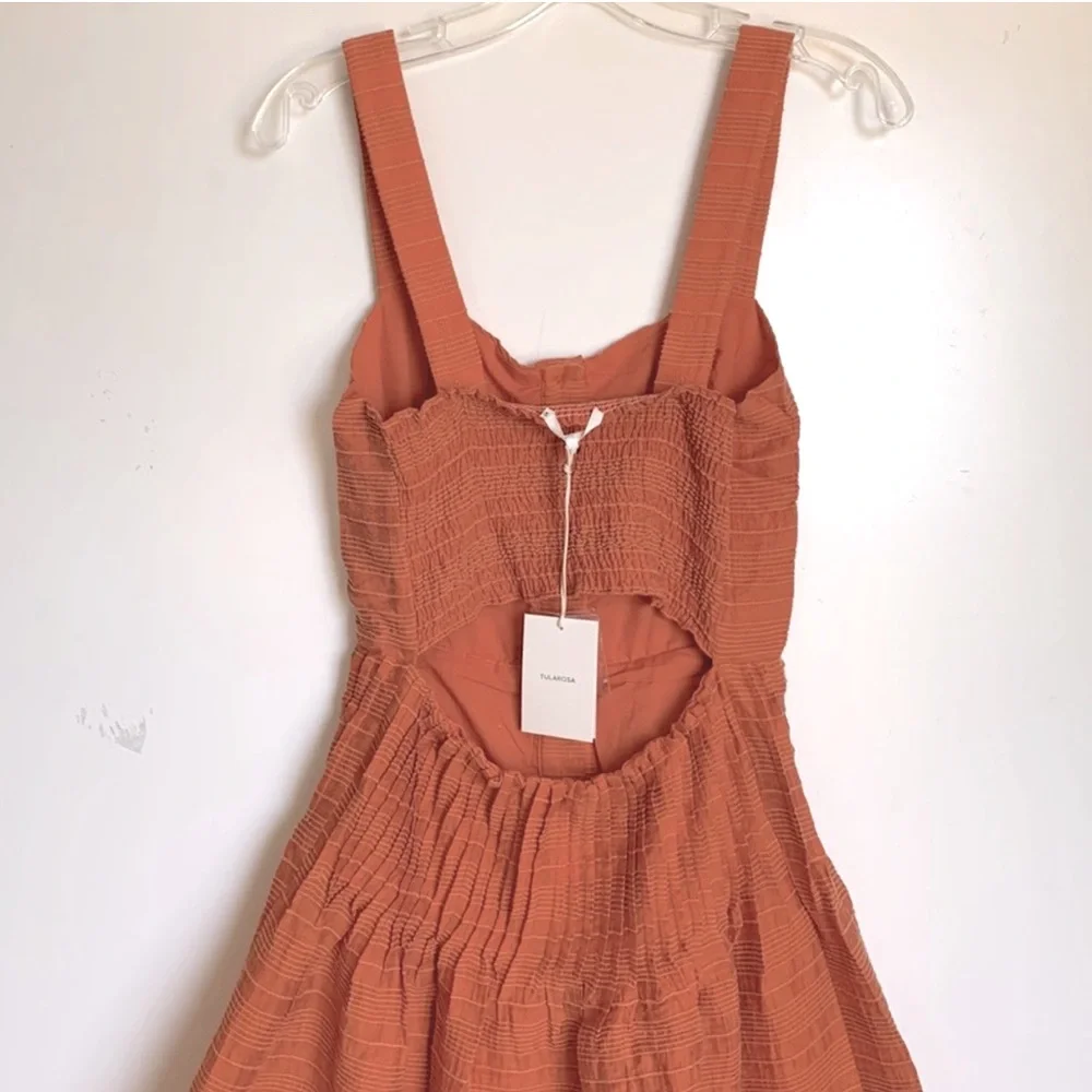 Tularosa Orange Midi Tara Dress Size M - Picture 5 of 7